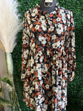 Black Floral Midi Dress