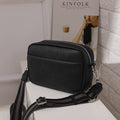 Solid Color PU Crossbody Bag For Women's Small Bag: Black