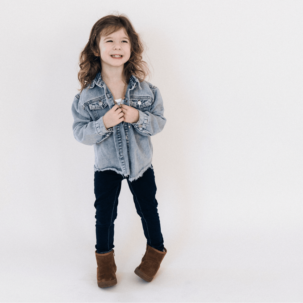Raw Hem Denim Jean Jacket - Child: 4-5T