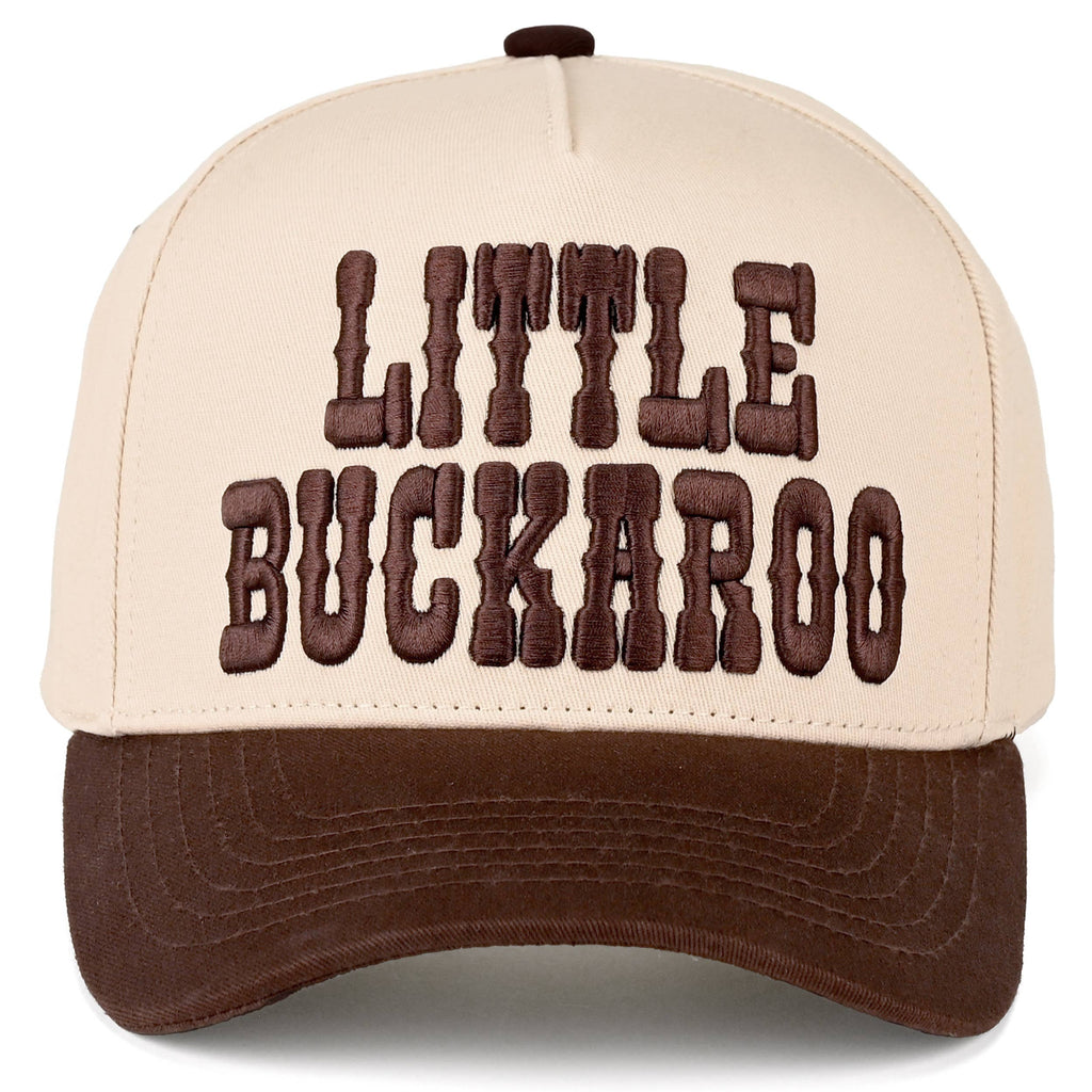 C.C LITTLE BUCKAROO Embroidered KIDS Snapback Cap: Brown
