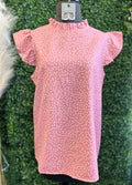 Polka Dot Ruffle Sleeve Top