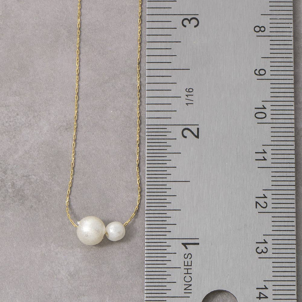Floating Pearl Bead Dainty Chain Necklace: G