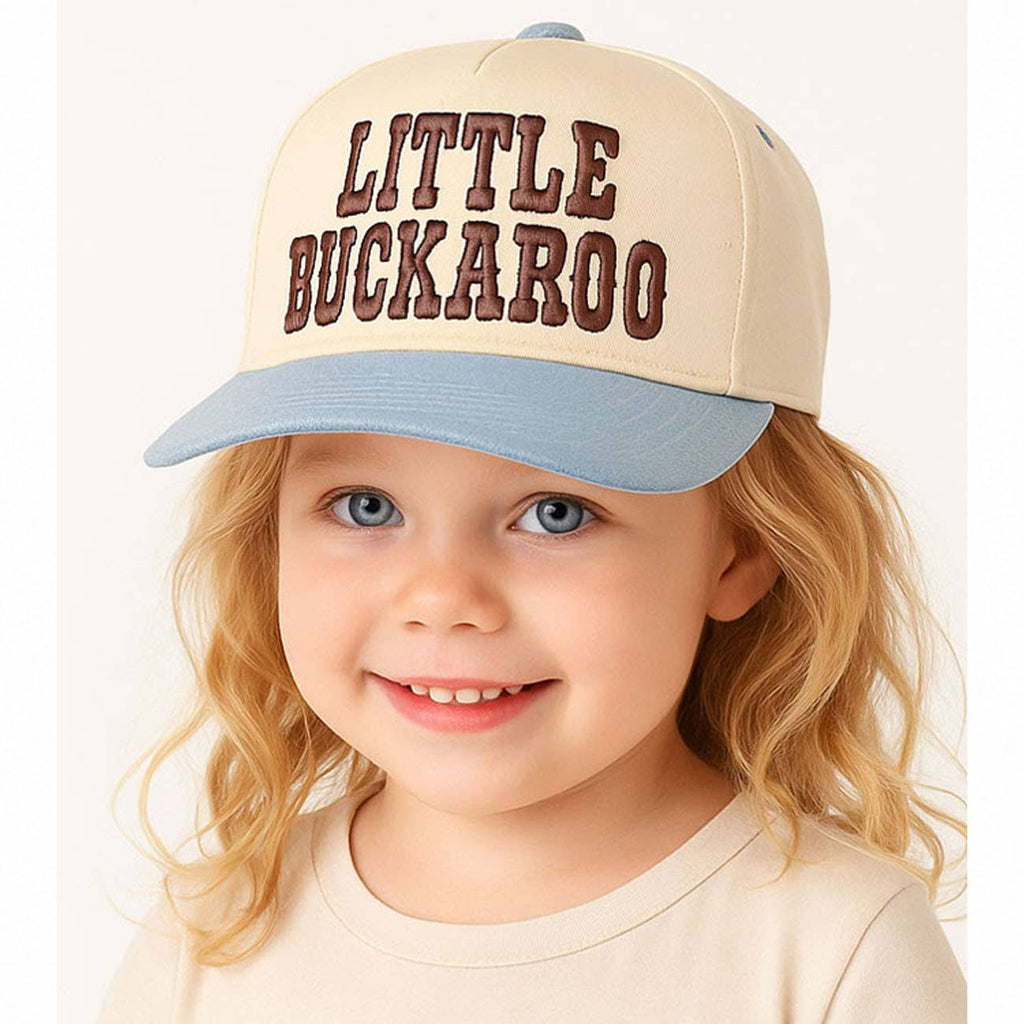 C.C LITTLE BUCKAROO Embroidered KIDS Snapback Cap: Brown