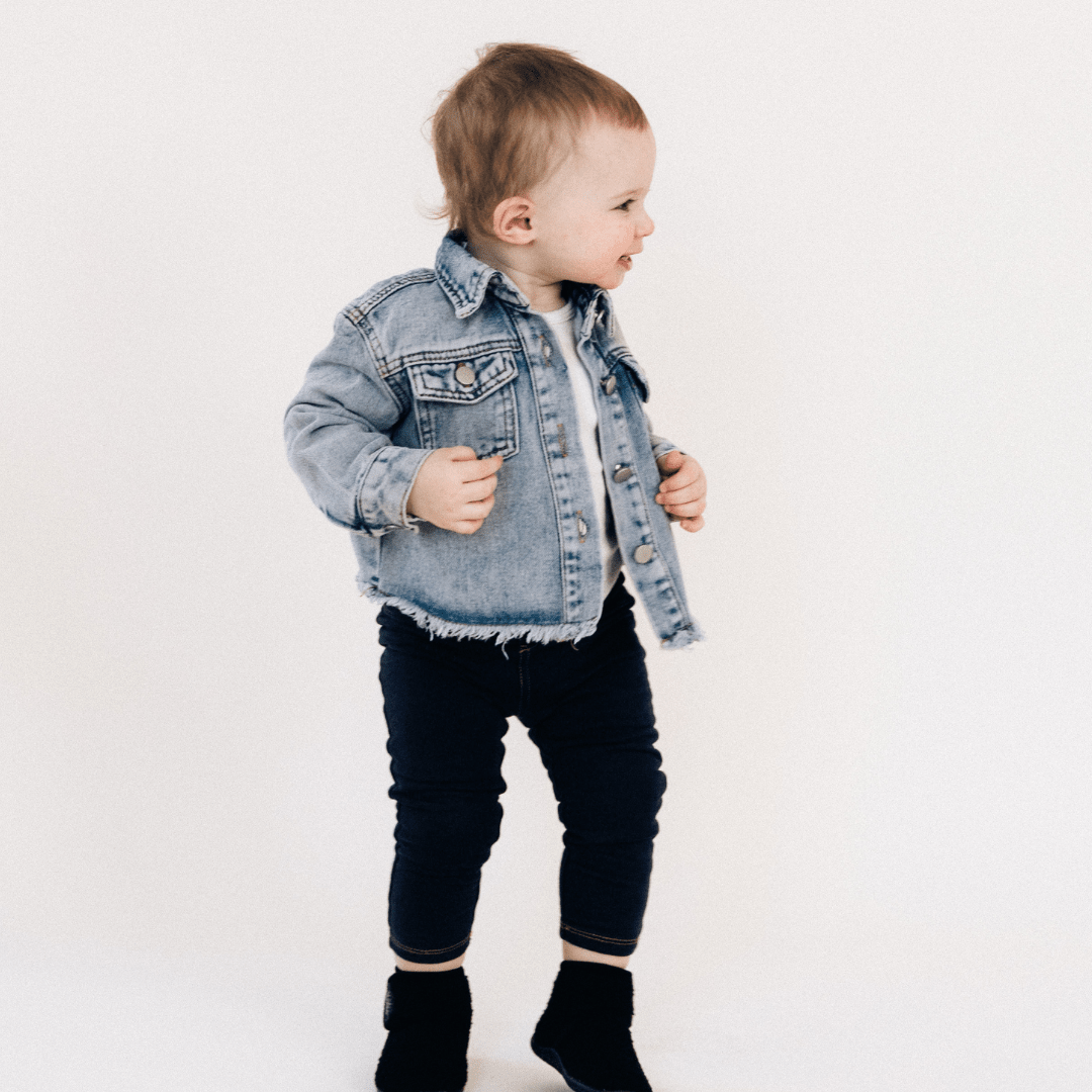 Raw Hem Denim Jean Jacket - Child: 6-7Y