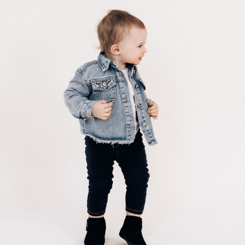 Raw Hem Denim Jean Jacket - Child: 8-9Y