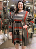 Burgundy Print Midi Dress