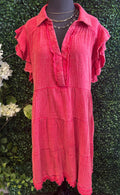 Mineral Washed Collared Dress