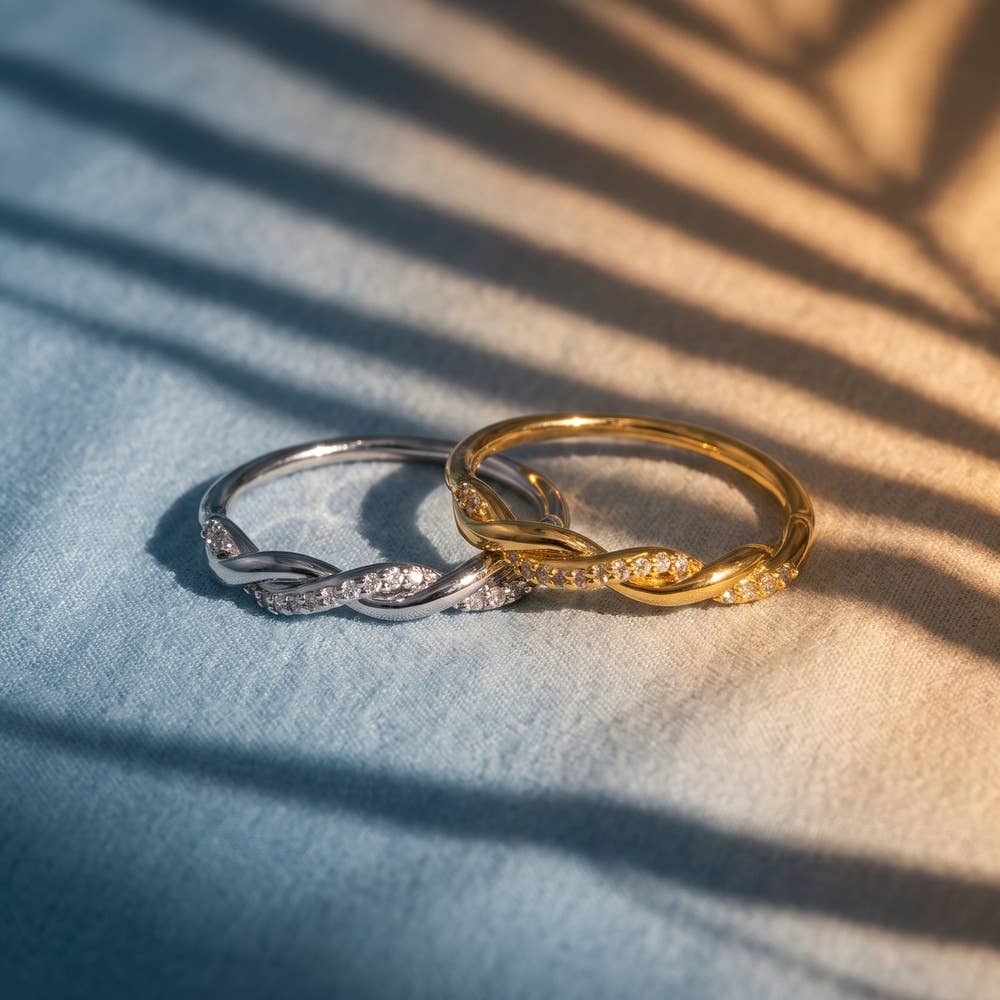 Twisted Pave Cz Band Ring: G