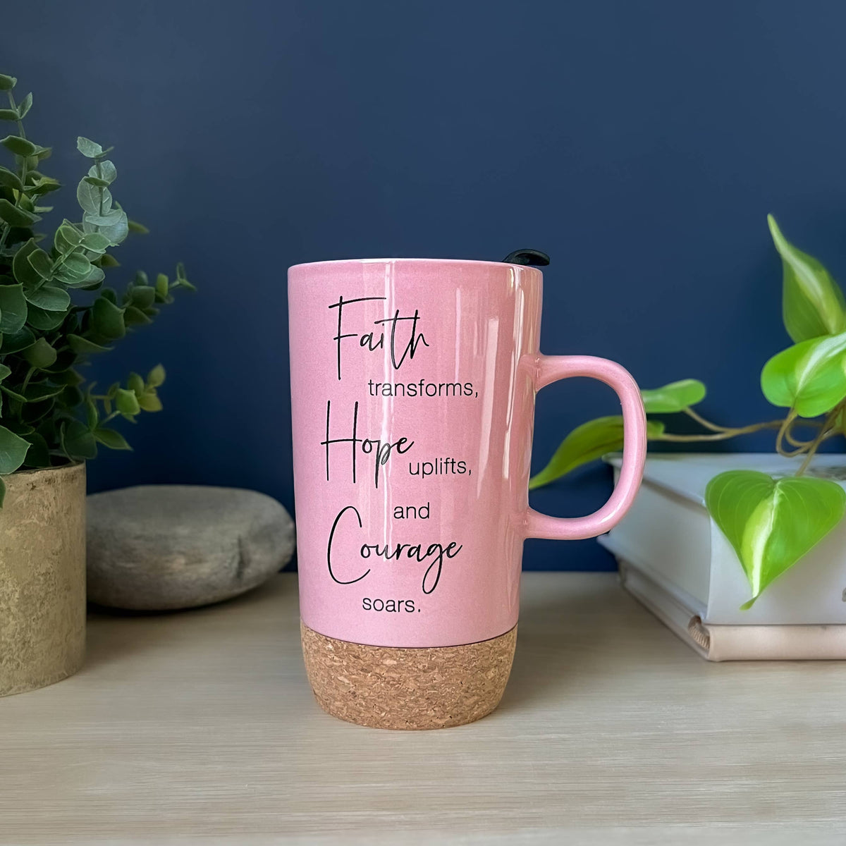 Ceramic Cork Bottom Travel Mugs: I Can Do All Things