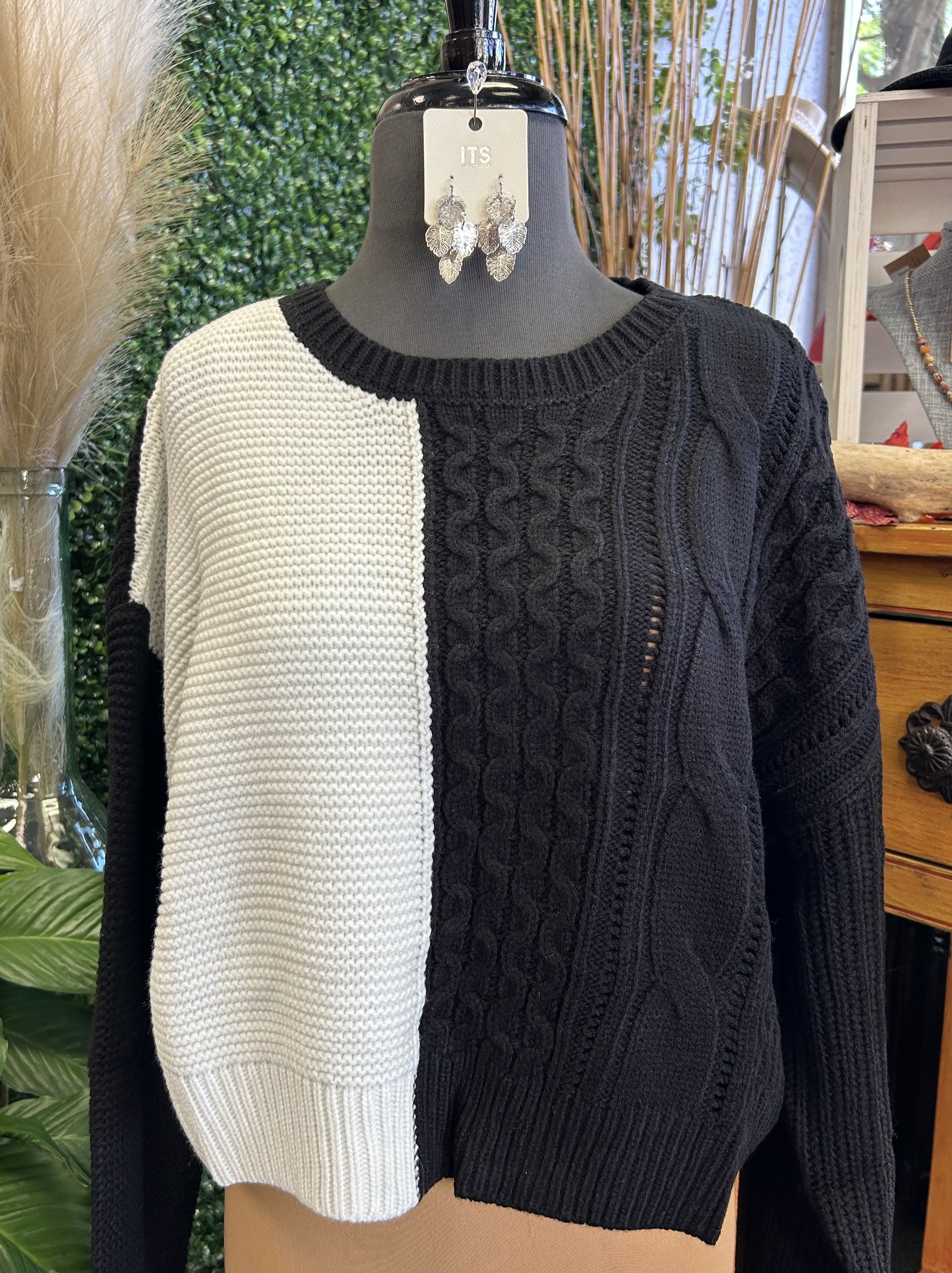 Feeling the Hues Cableknit Sweater