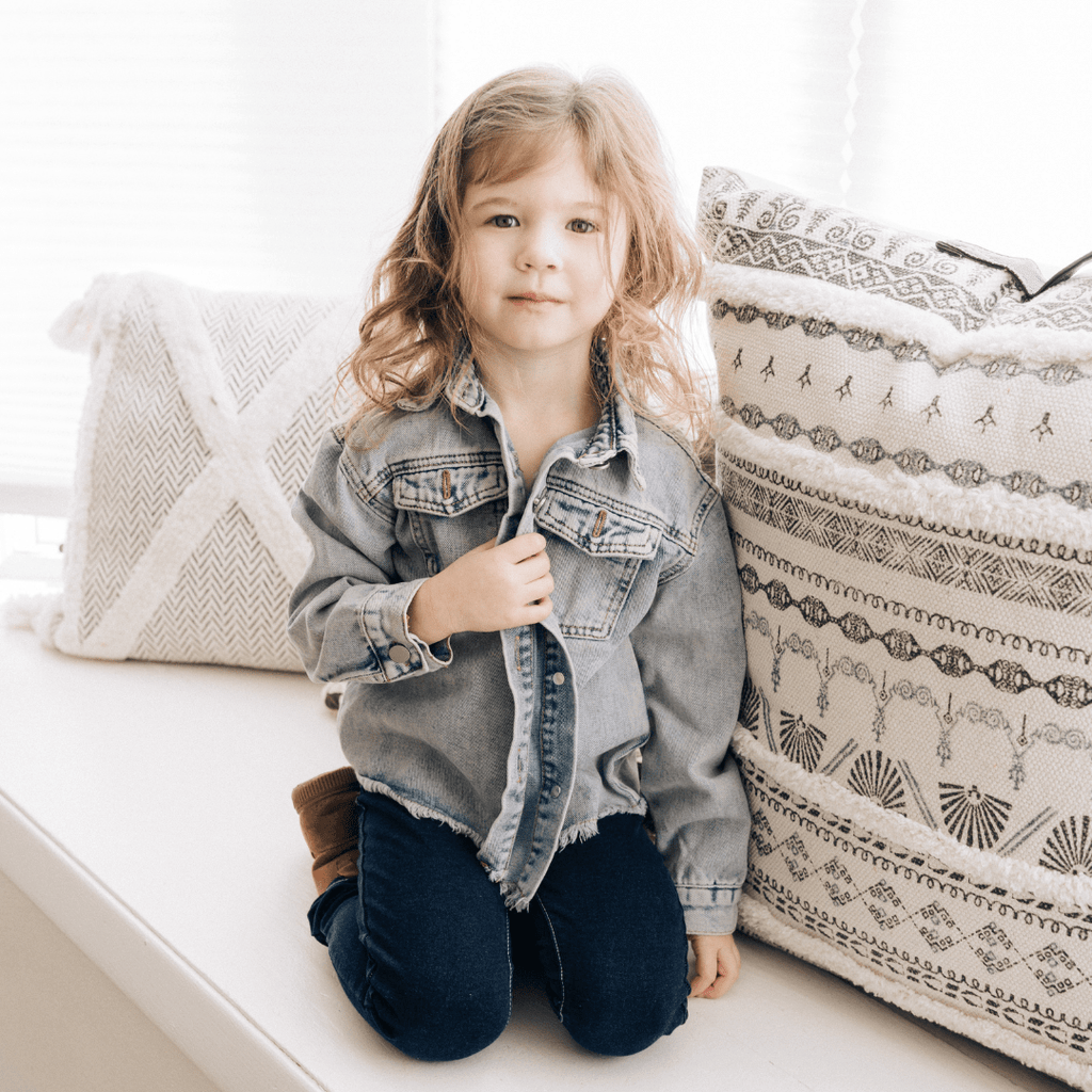 Raw Hem Denim Jean Jacket - Child: 8-9Y