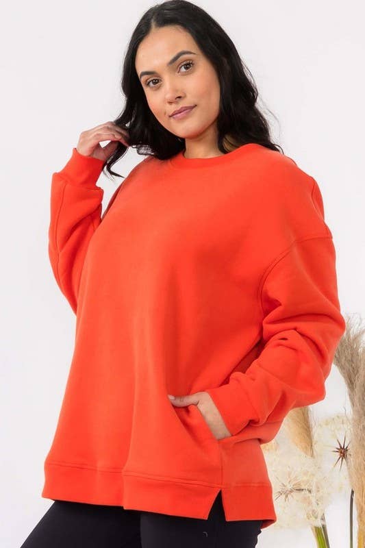 Women's Cozy Fleece Oversized Sweatshirt: Smokey Olive / XL