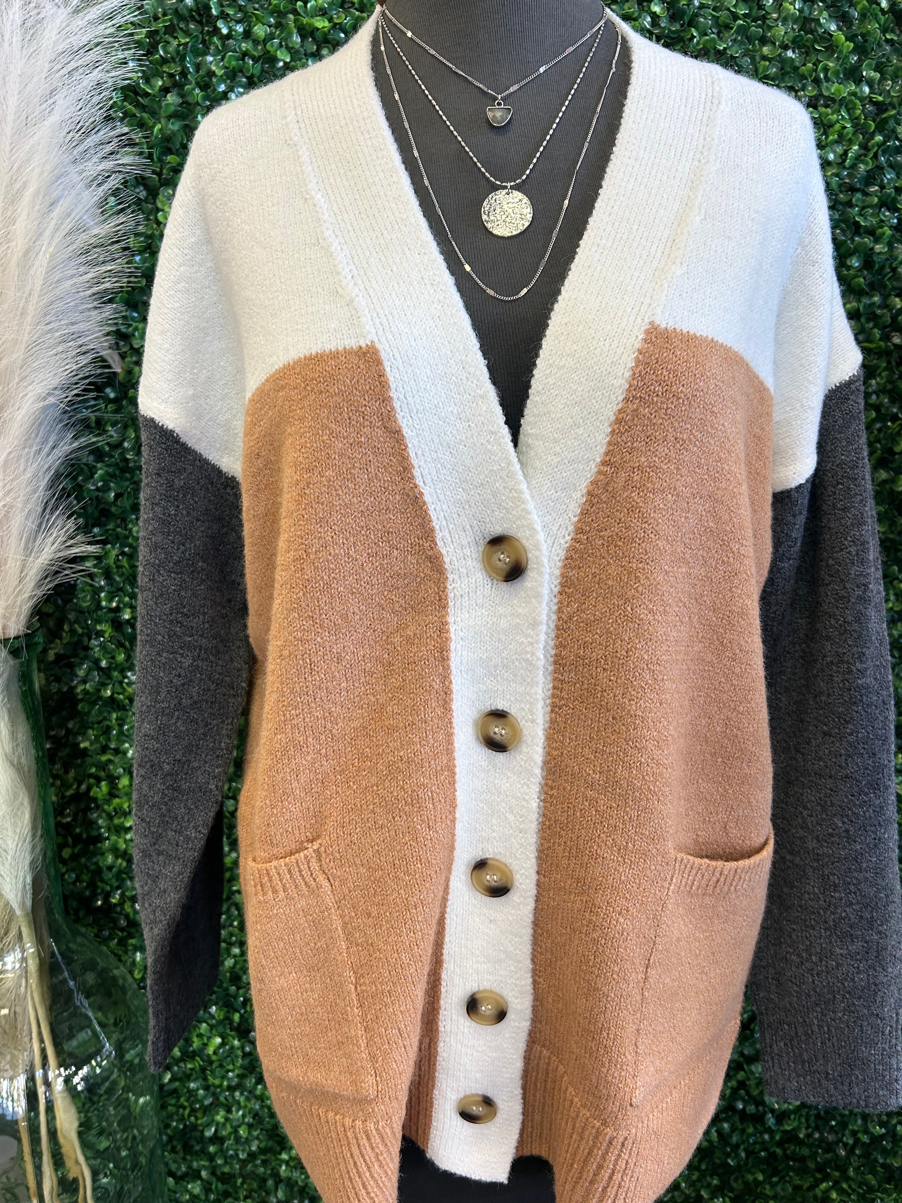 Color Block Pocket Cardi