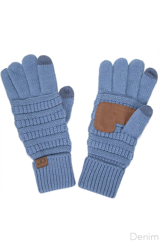 C.C Knitted Touch Screen Compatible Gloves: Cardinal