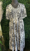Midi Dress w/ Flounce Hemline