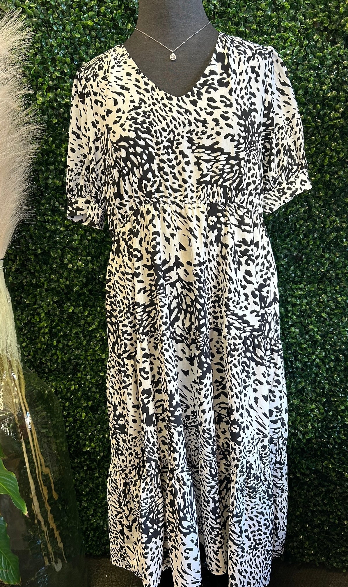 Midi Dress w/ Flounce Hemline