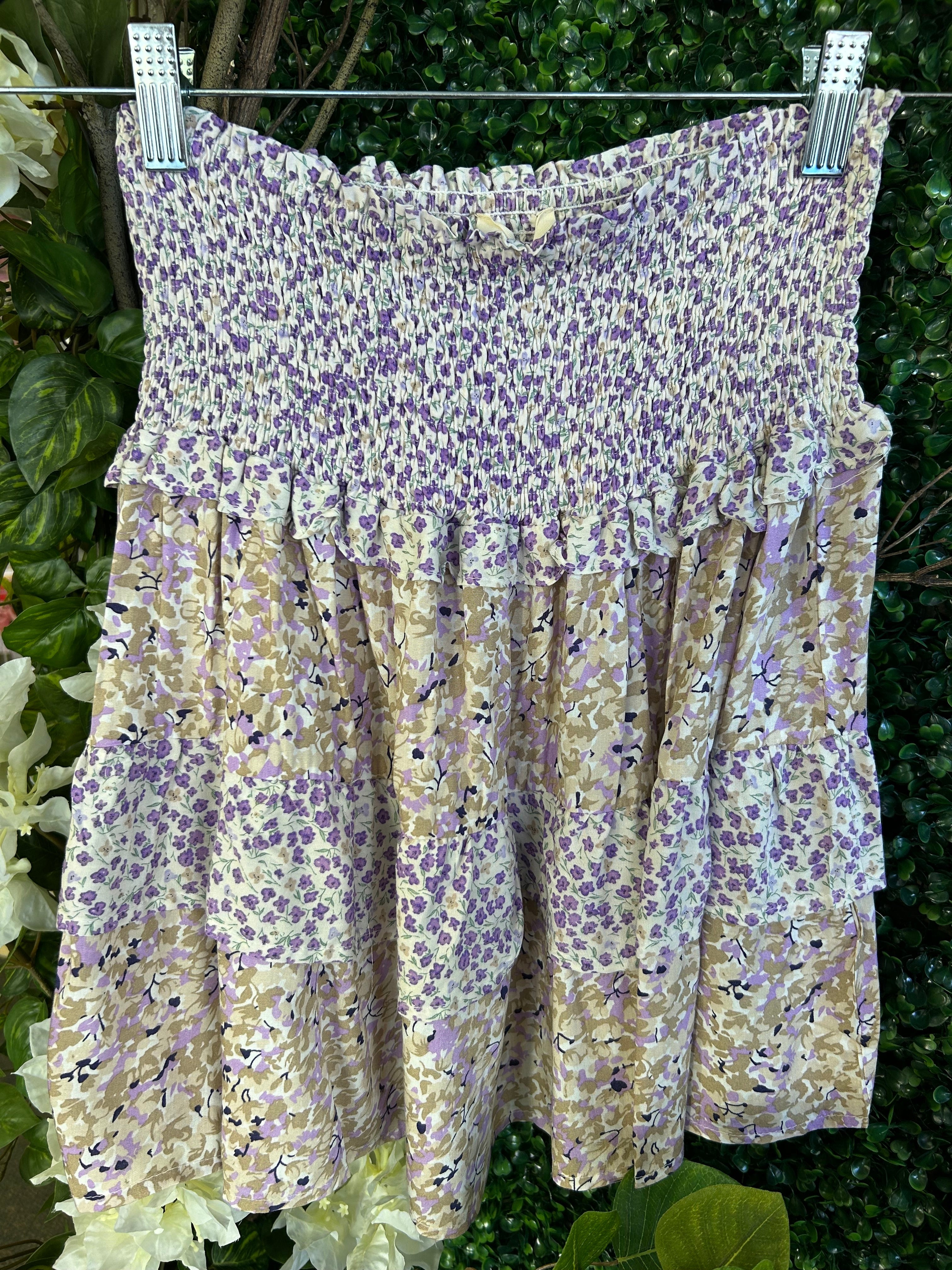 Mix Print Tiered Skirt