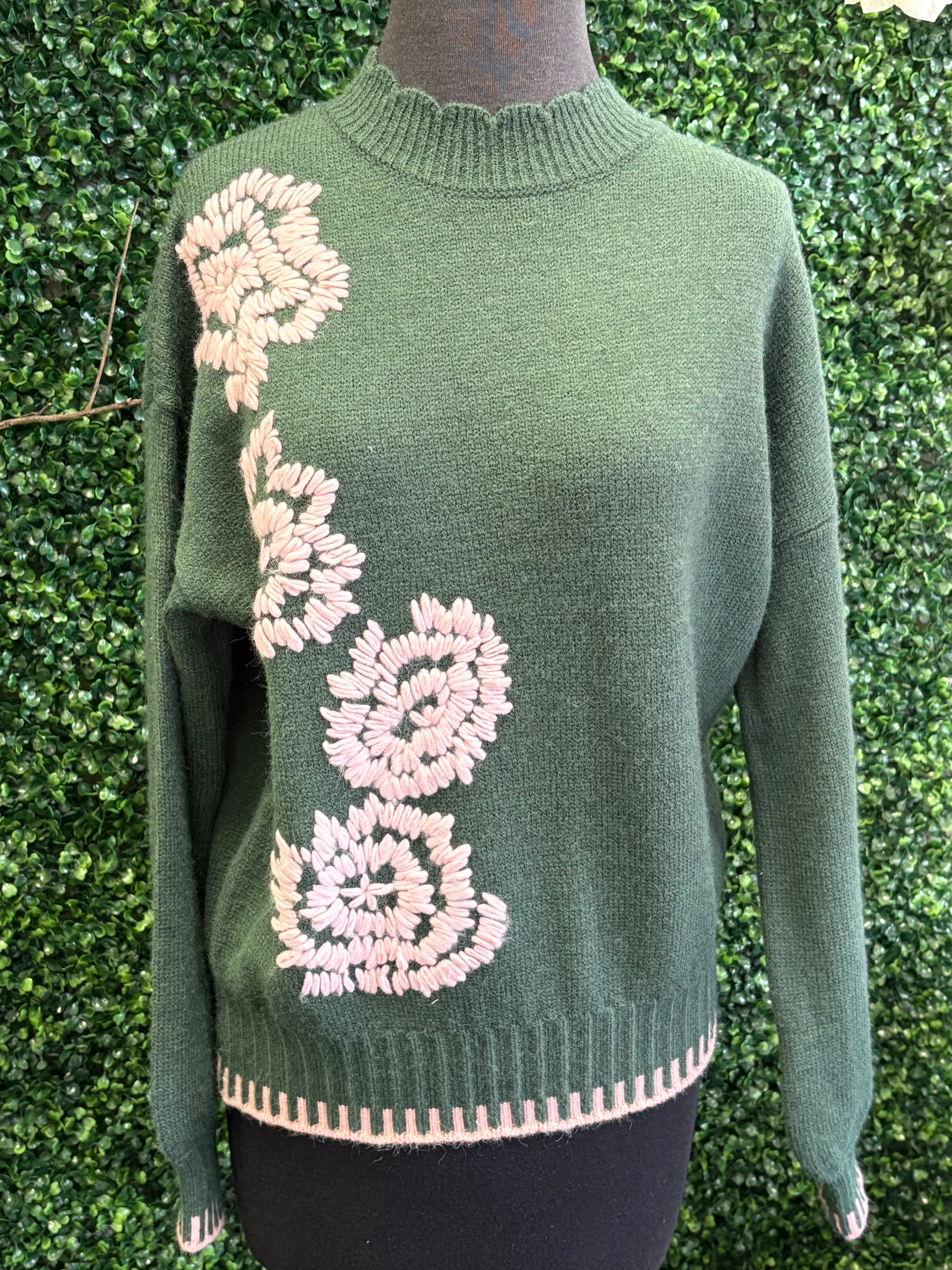 Floral Sleeve Sweater