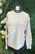 3D Floral Knit Sweater