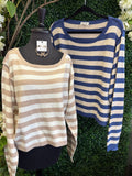 Dropped Shoulder Stripe Sweater