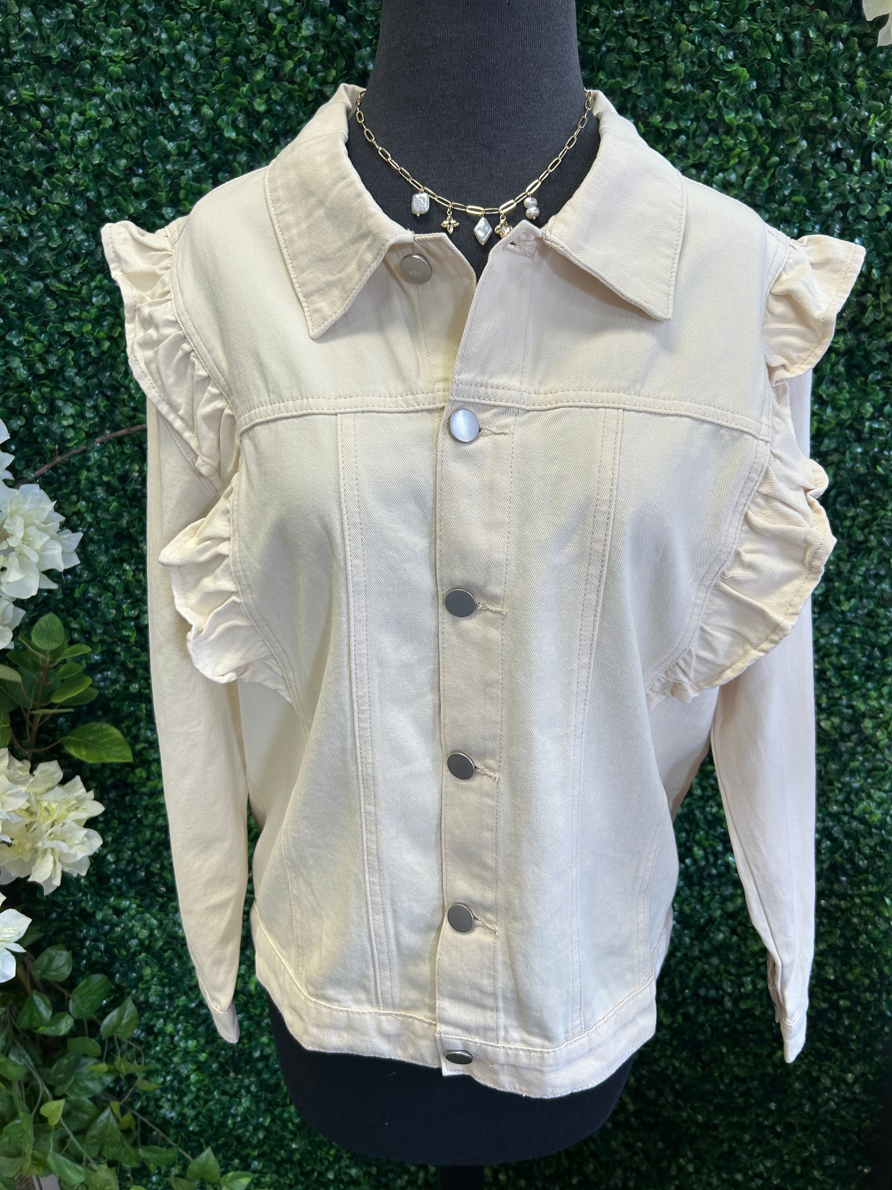 Ruffle Jean Jacket