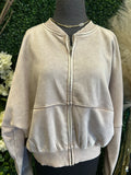 Acid washed fleece jacket