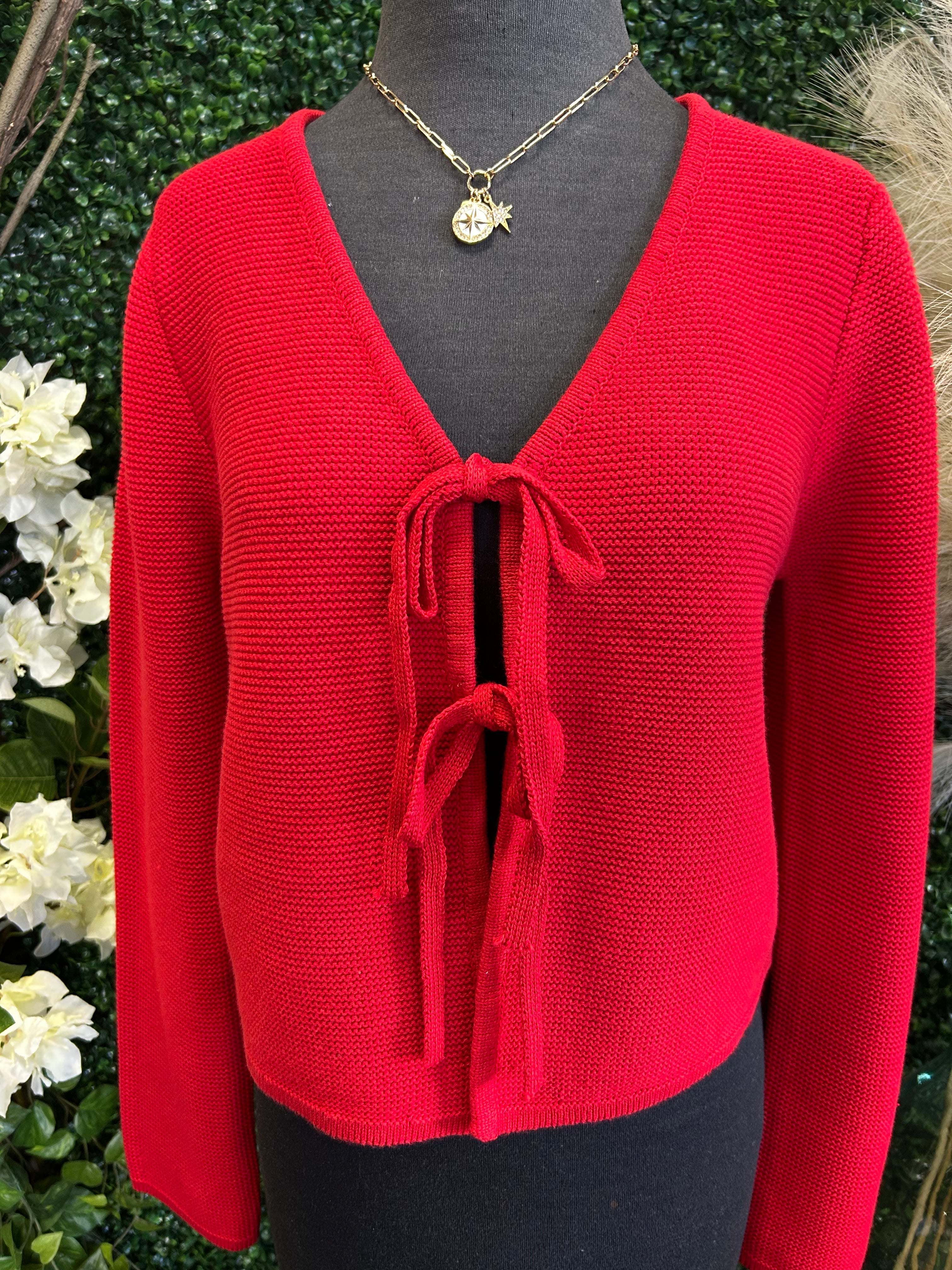 Tie front sweater cardigan