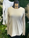 Cotton crew neck long sleeve t-shirt
