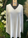 Vneck Round Hem Top