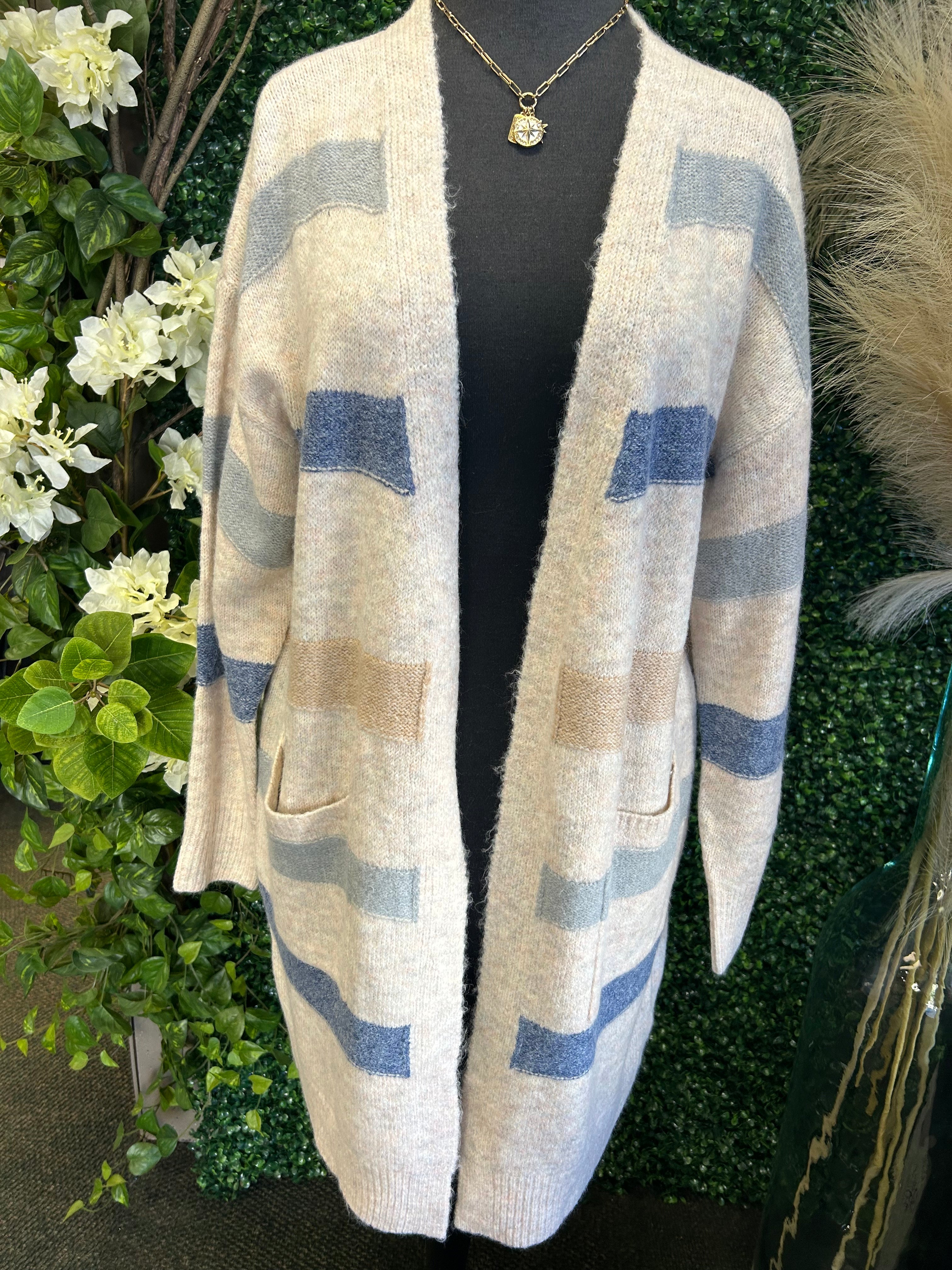 Multi-colored Striped Cardi