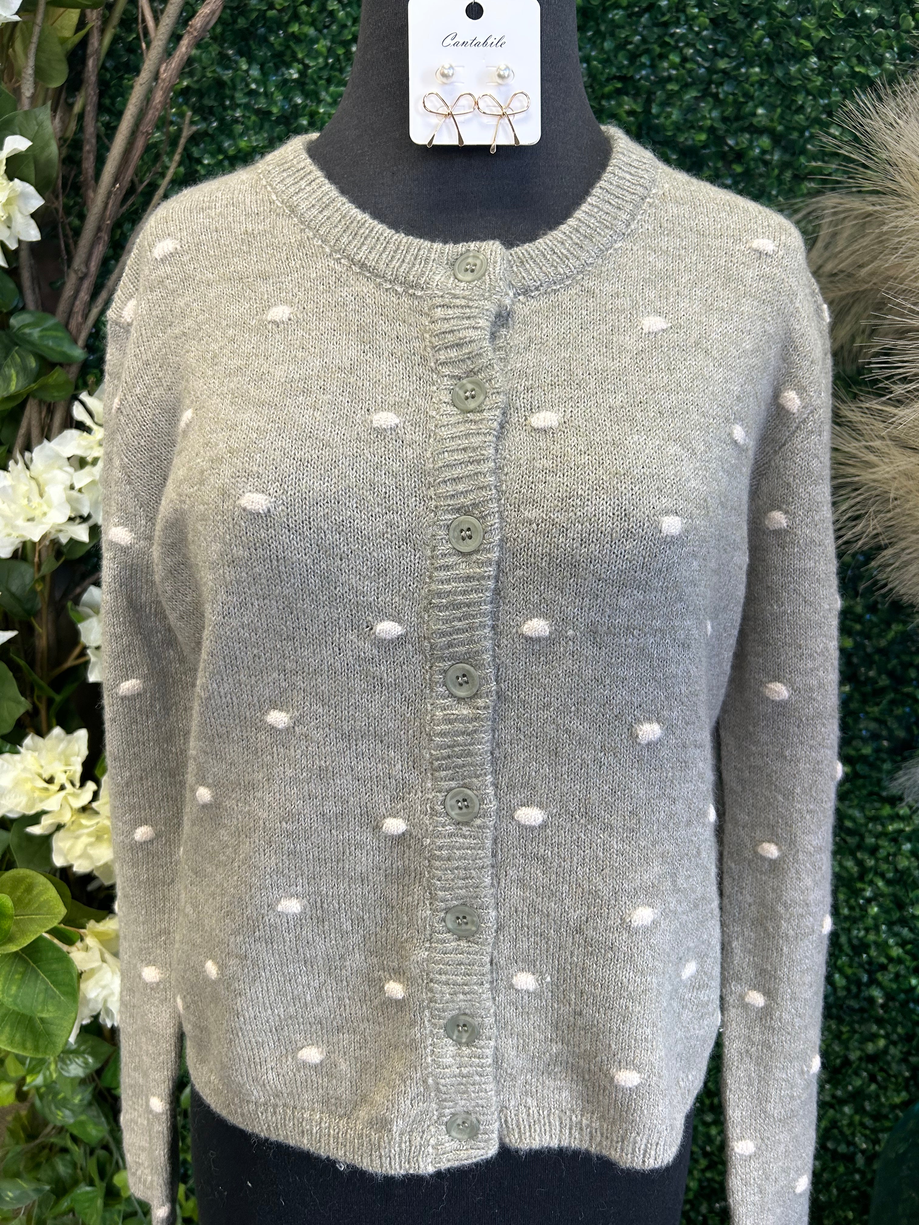 Polka Dots Sweater Cardigan