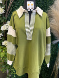 Cozy Oversized Pullover Polo Shirt