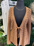Tie Front Crochet Sweater