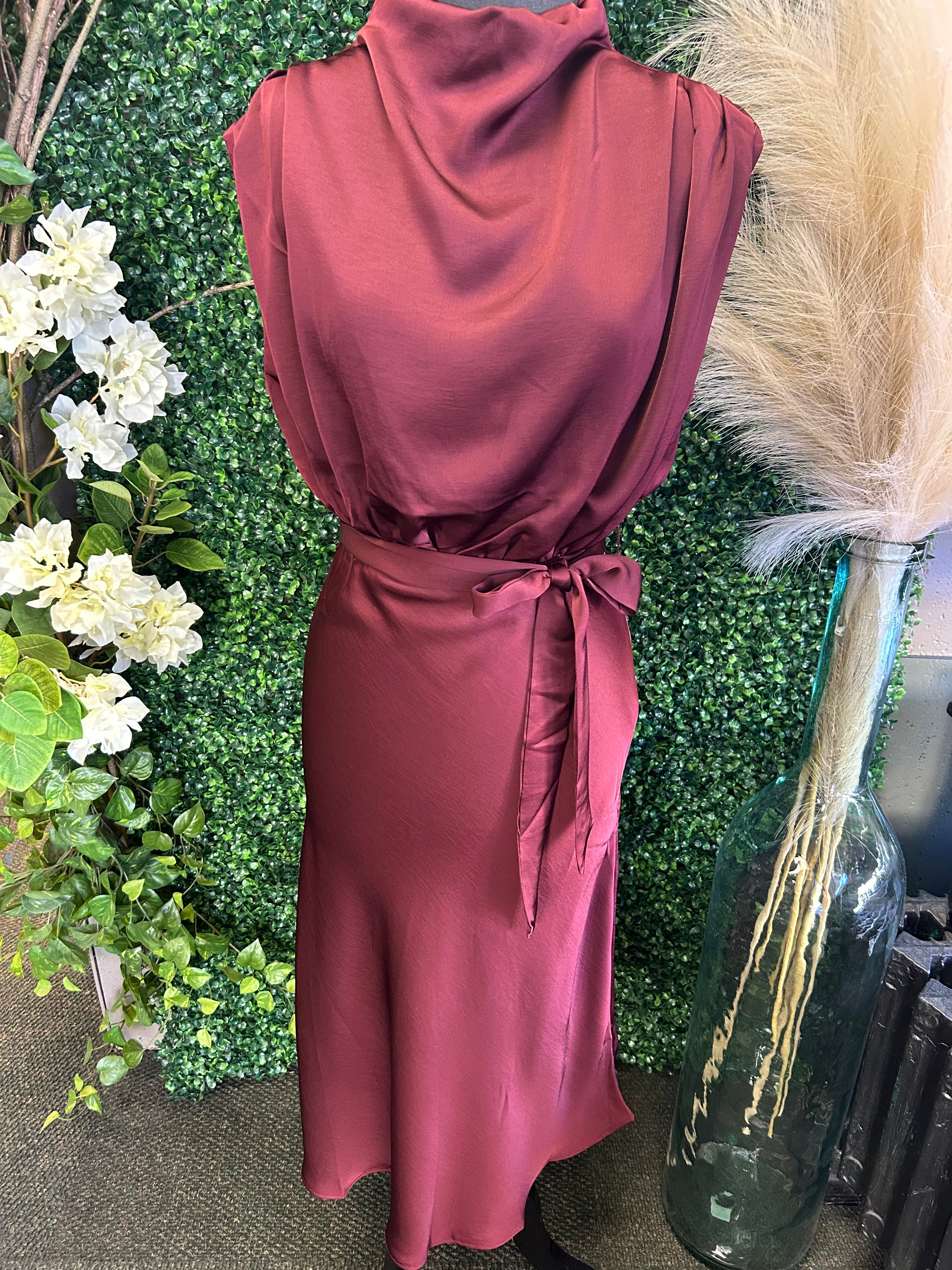 Cowl Neck Midi Dress