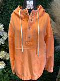 Acid wash fleece oversized pocket hoodie