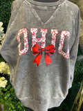 Halo washed french terry round neck pullover