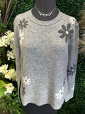 Wool Blend Floral Accent Sweater