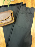 High Waisted Flared Pants w/ Frayed Hem