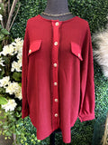 Waffle Button Down Top