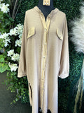 Waffle Button Down Dress