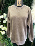 ACID WASHED FLEECE SWEATSHIRTS SIDE RIB