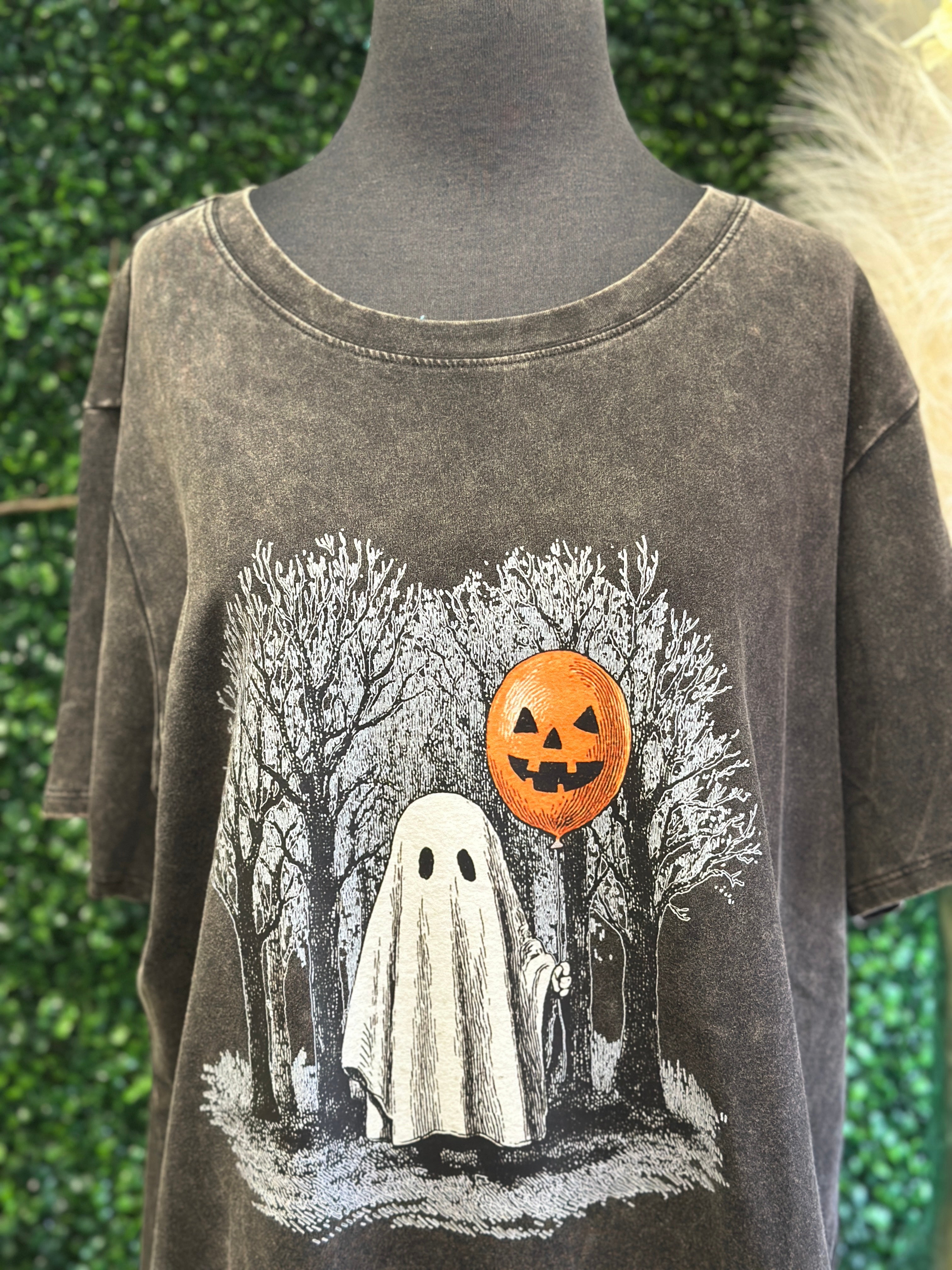 Washed Short Sleeve Top: Ghost