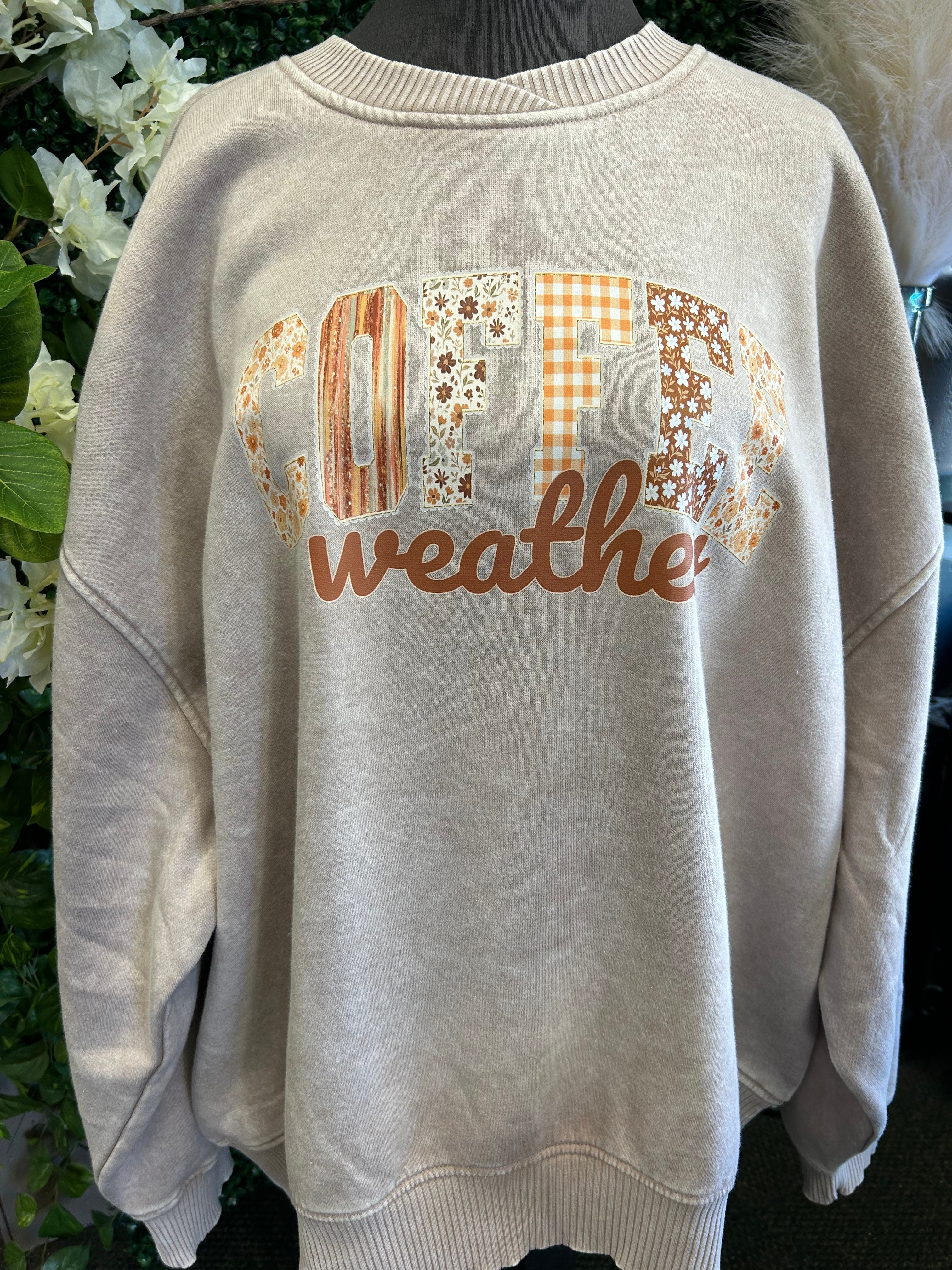 Coffee Weather Acid Washed Crewneck