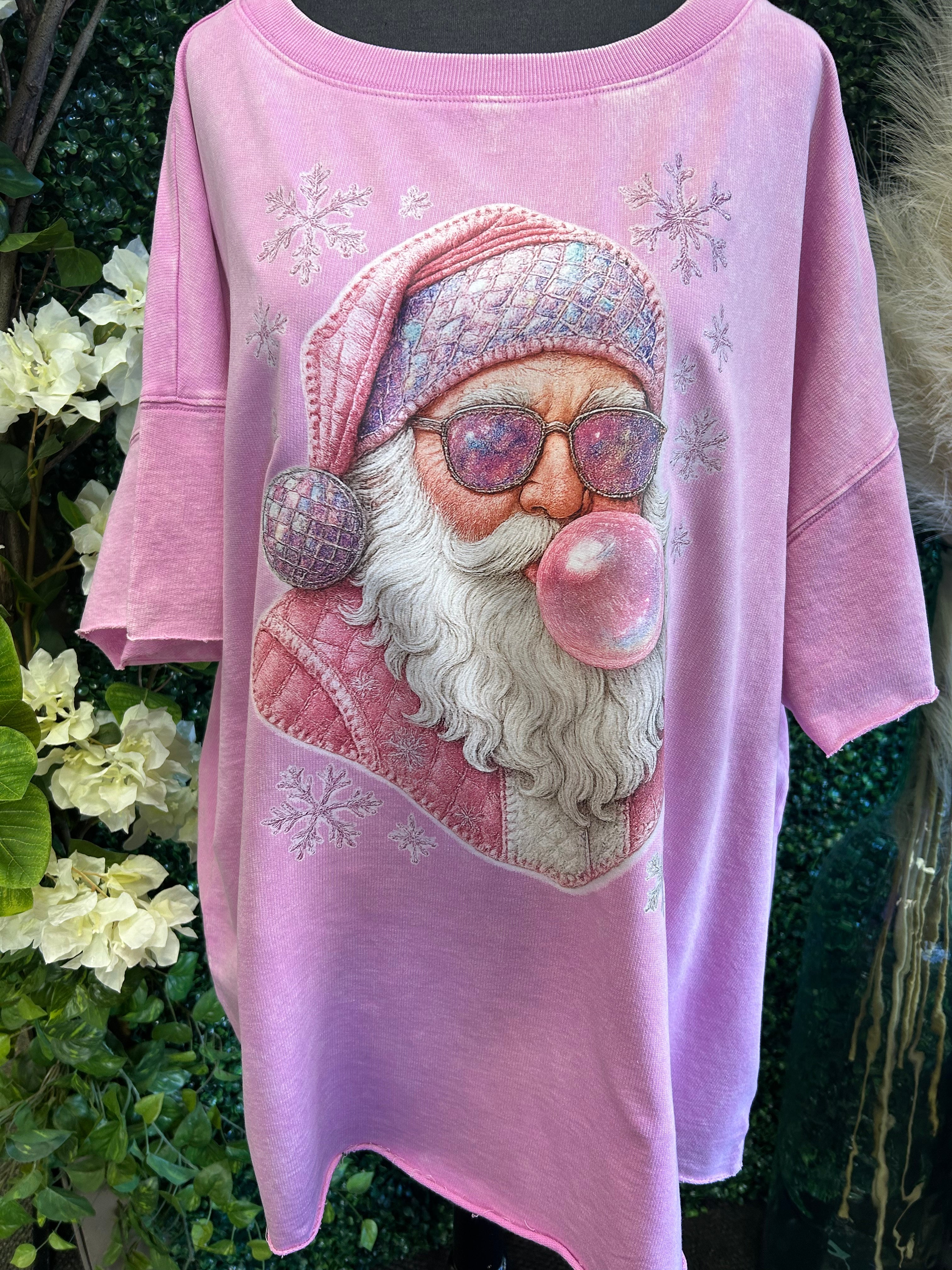 Bubblegum Santa Vintage Wash Terry T-shirt