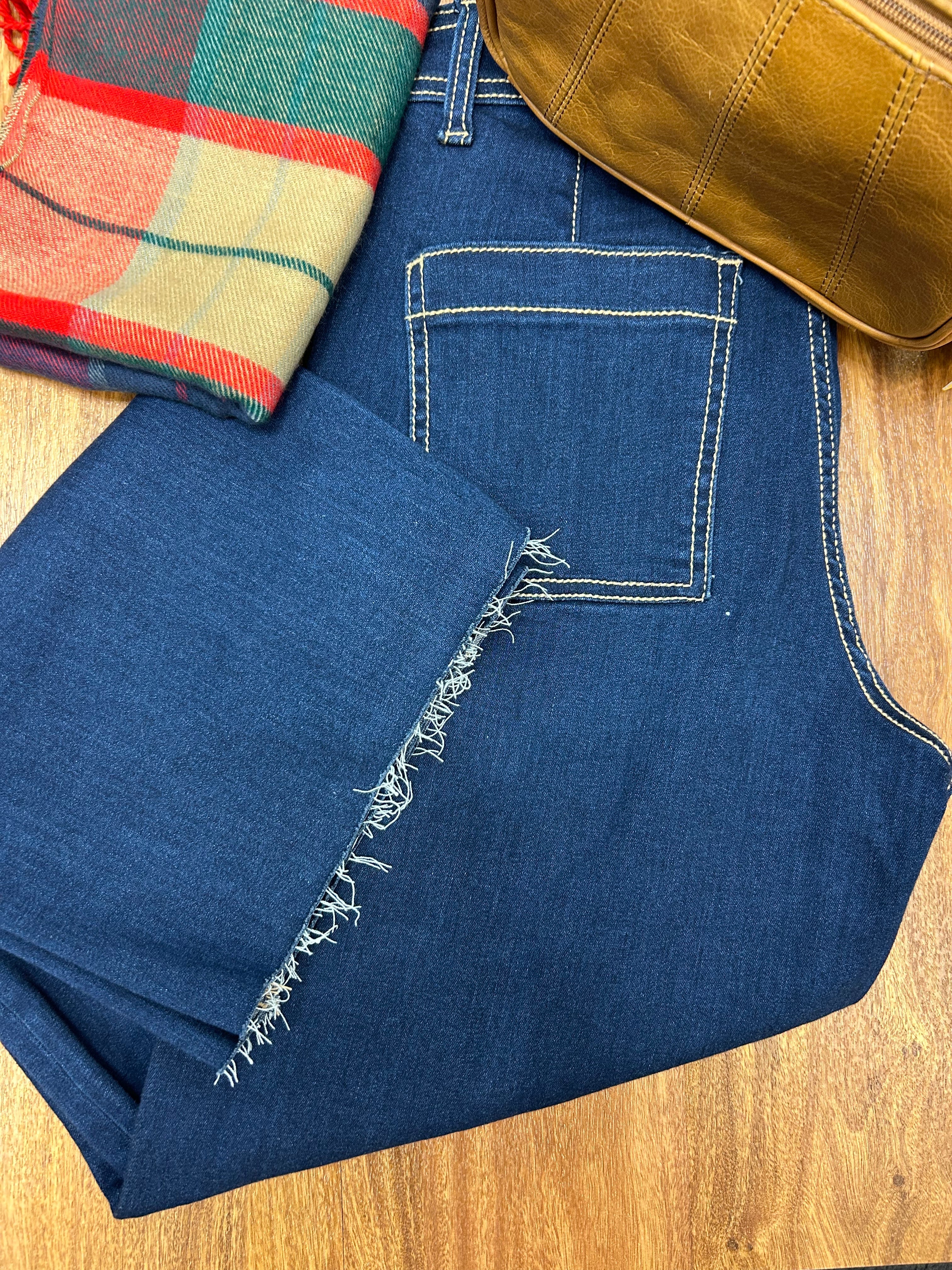 Dark straight leg denim