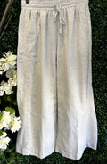 Linen Blend Striped Wide Leg Pants