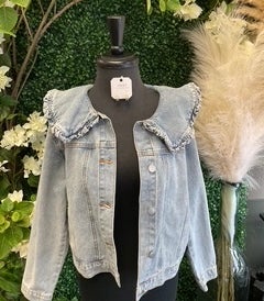 Round Collar Denim Jacket