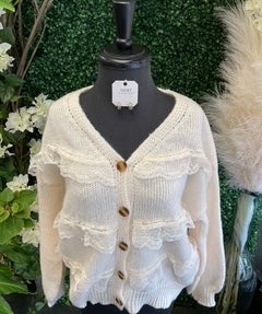 Lace Ruffle Knit Cardi