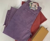Acid Washed Frayed Wide Pants