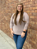 Ash mocha zipper top